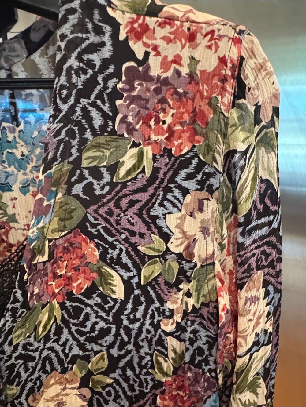 Nostalgia Navy Floral Long-Sleeve Jumpsuit - Picture 2 of 13